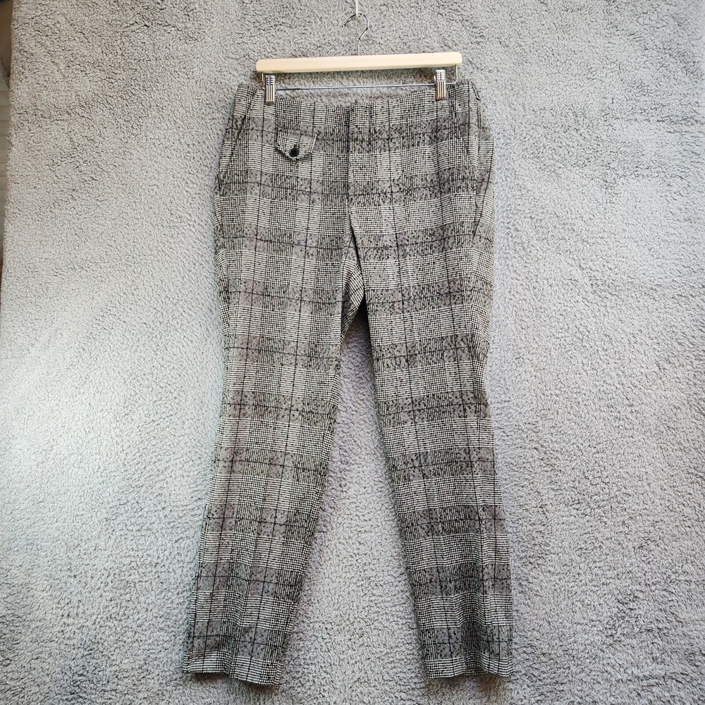 ASOS Pants Women's 34 X 30 Black White Houndstooth Skinny Leg Classic Zip Fly